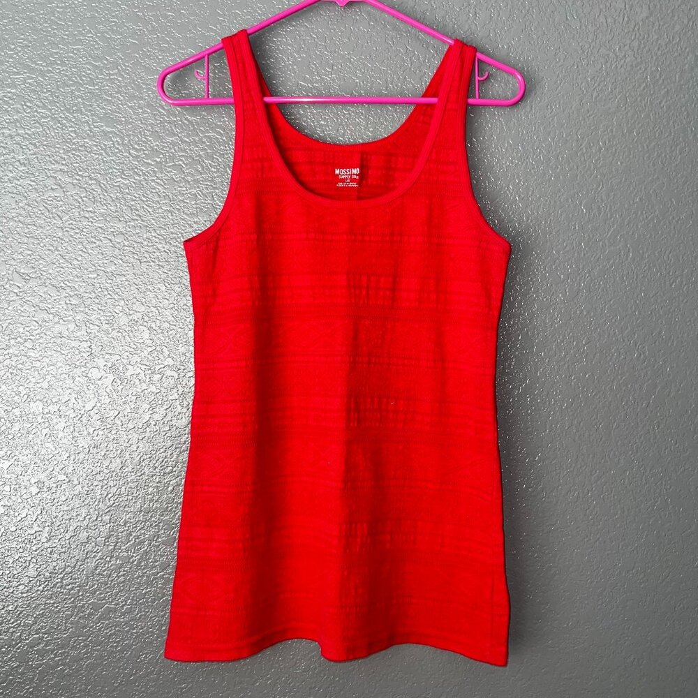 Share Mossimo Red Textured Knit Tank Top Women’s L | Sleeveless Stretch